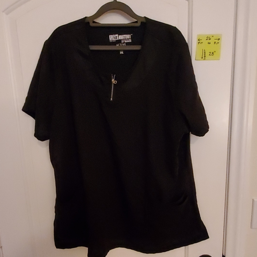 EUC Greys Anatomy Barco Active black scrub top 3XL